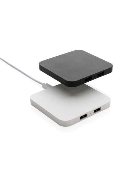 Caricatore wireless 10W con porte USB in plastica RCS